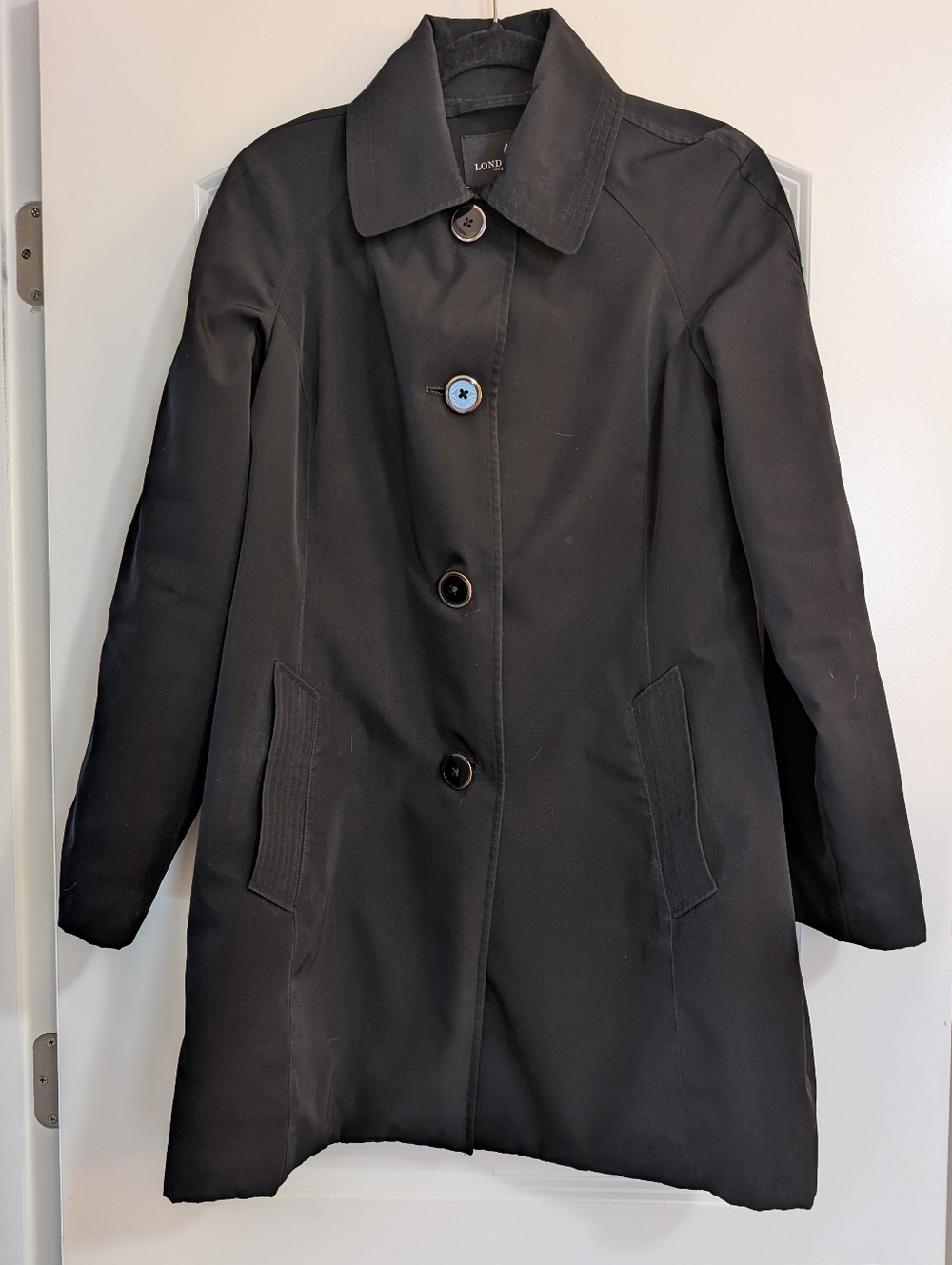 London Fog Black Coat Medium